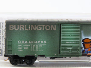 N Micro-Trains MTL 02444310 CB&Q Burlington Route 40' Boxcar #34236 w/ Graffiti