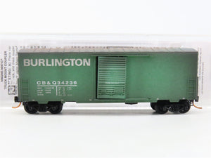 N Micro-Trains MTL 02444310 CB&Q Burlington Route 40' Boxcar #34236 w/ Graffiti