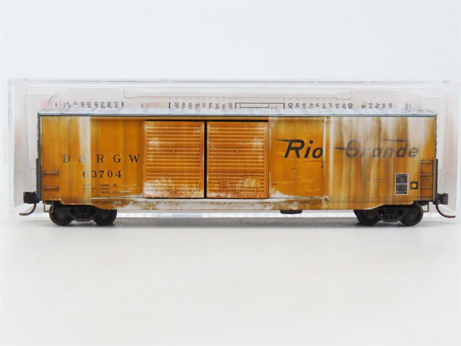 N Scale Micro-Trains MTL 18244110 D&RGW Rio Grande 50' Boxcar #63704 - Weathered