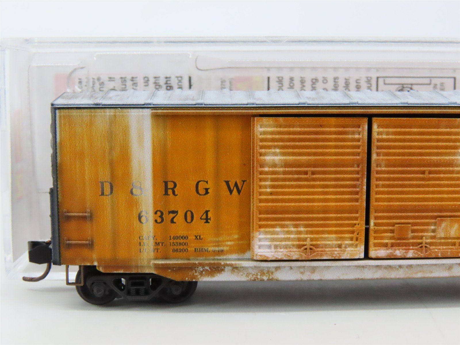 N Scale Micro-Trains MTL 18244110 D&RGW Rio Grande 50' Boxcar #63704 - Weathered