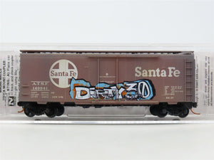 N Scale Micro-Trains MTL 02144110 ATSF Santa Fe 40' Box Car #149941 w/ Graffiti