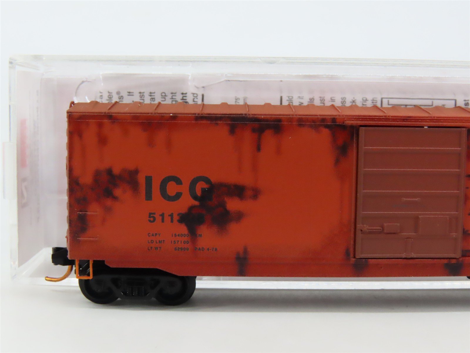 N Scale Micro-Trains MTL 07744120 ICG 50' Single Door Boxcar #51136 w/ Graffiti