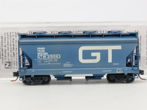 N Scale Micro-Trains MTL 09244010 GTW 2-Bay Covered Hopper #315063 w/ Graffiti