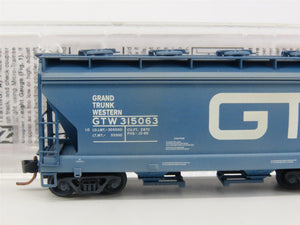 N Scale Micro-Trains MTL 09244010 GTW 2-Bay Covered Hopper #315063 w/ Graffiti