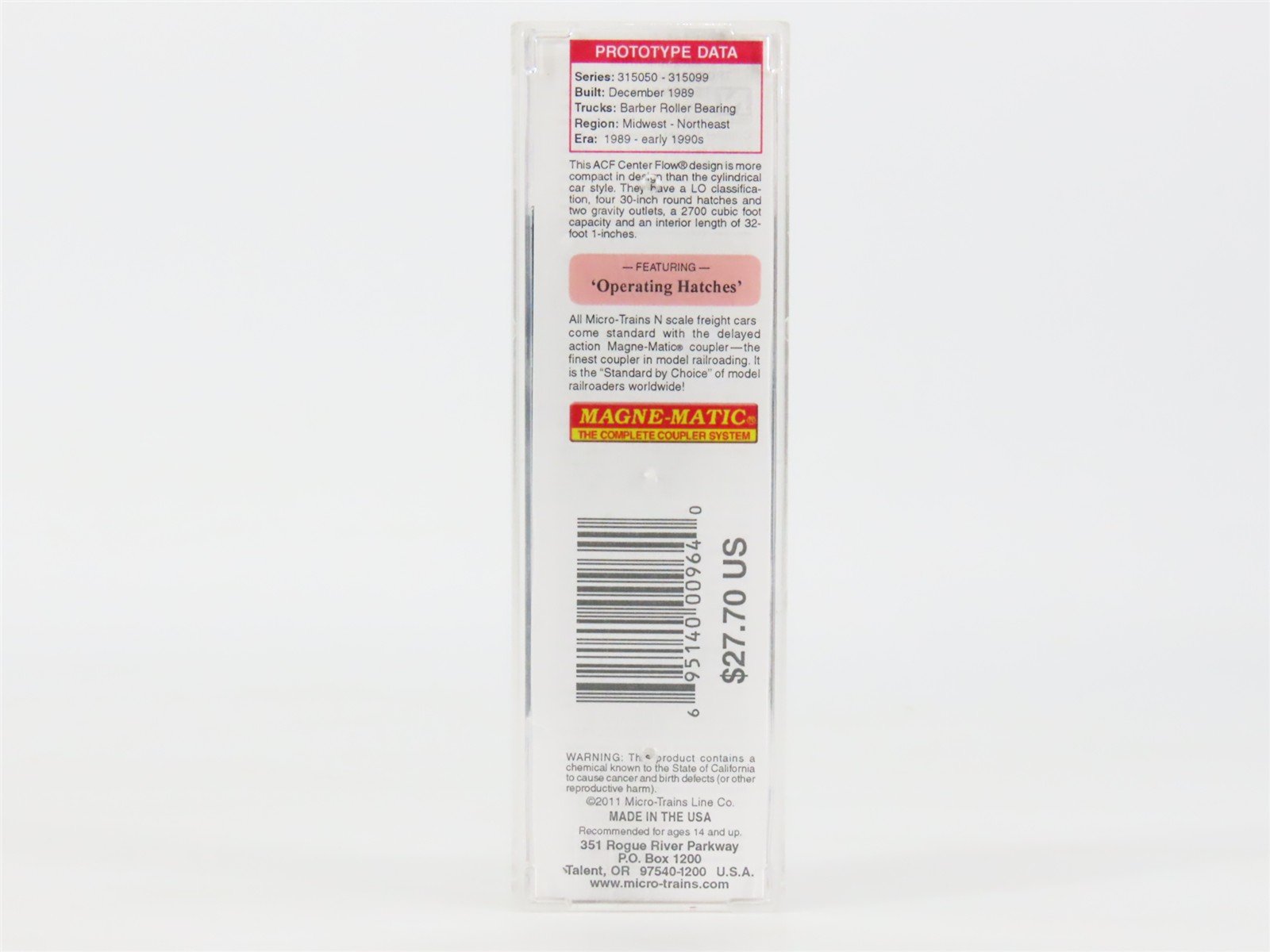 N Scale Micro-Trains MTL 09244010 GTW 2-Bay Covered Hopper #315063 w/ Graffiti