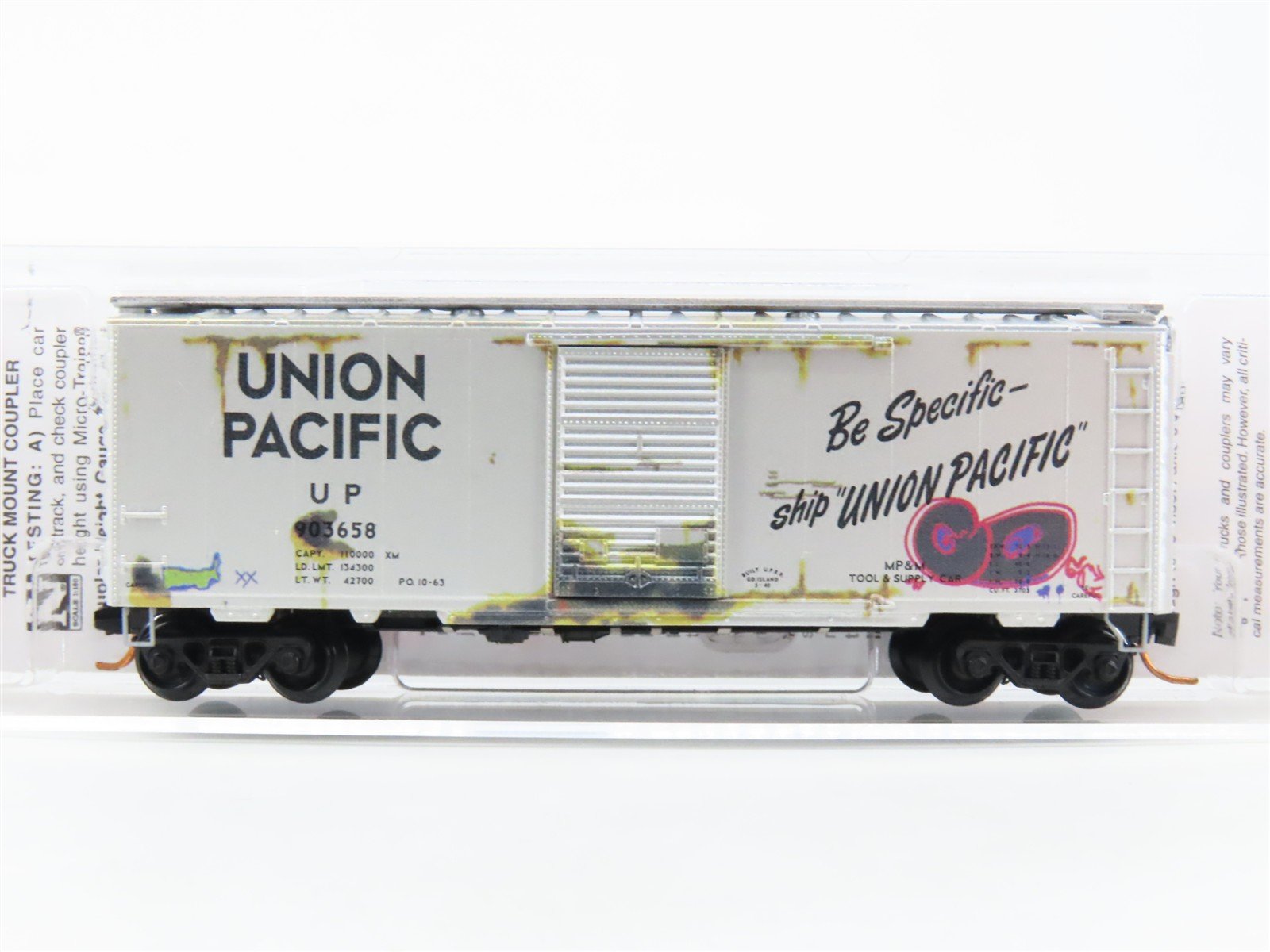N Scale Micro-Trains MTL 02044756 UP Union Pacific 40' Boxcar #903658 w/Graffiti
