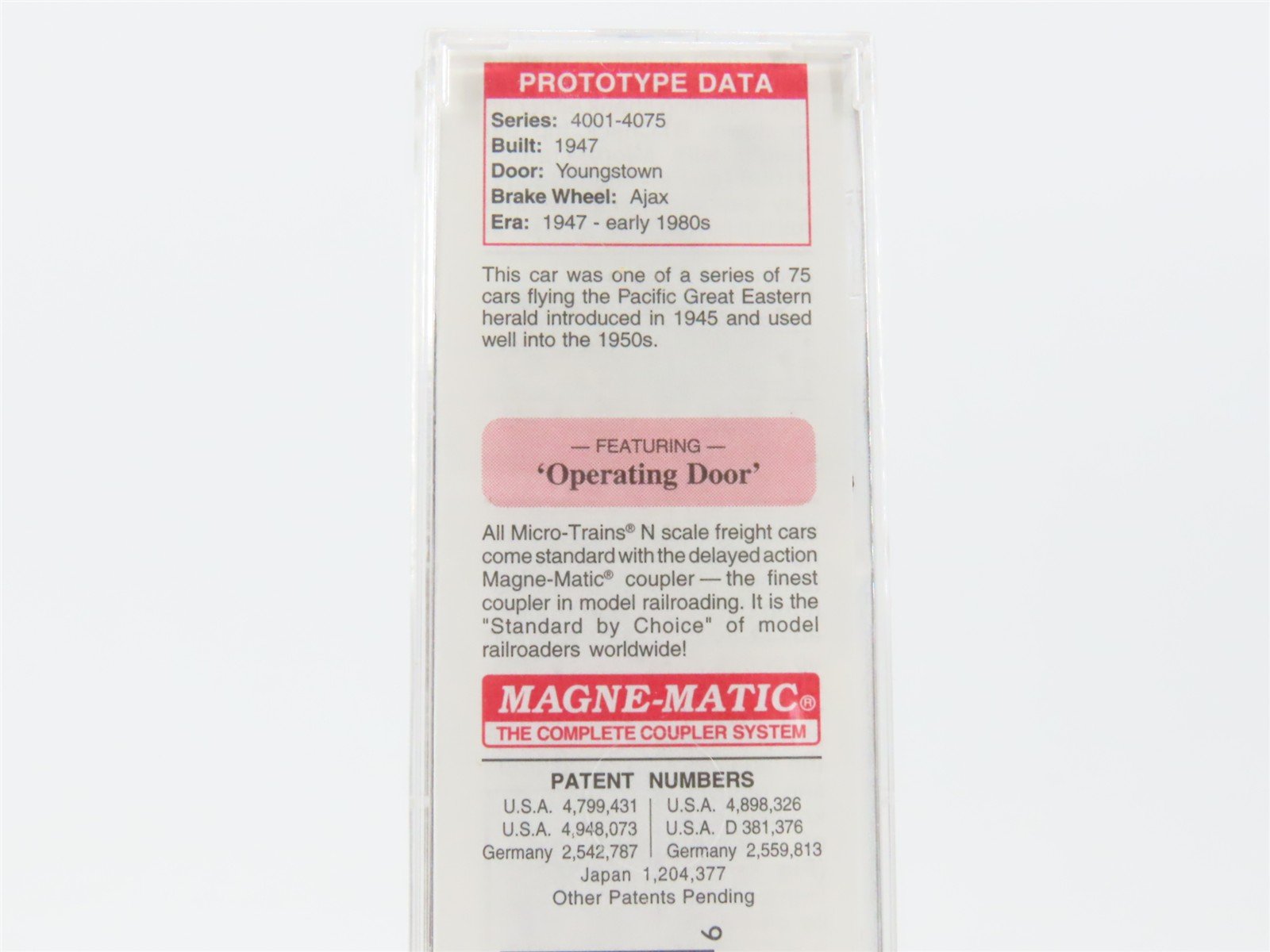 N Scale Micro-Trains MTL 20970 PGE Pacific Great Eastern 40' Box Car #4015