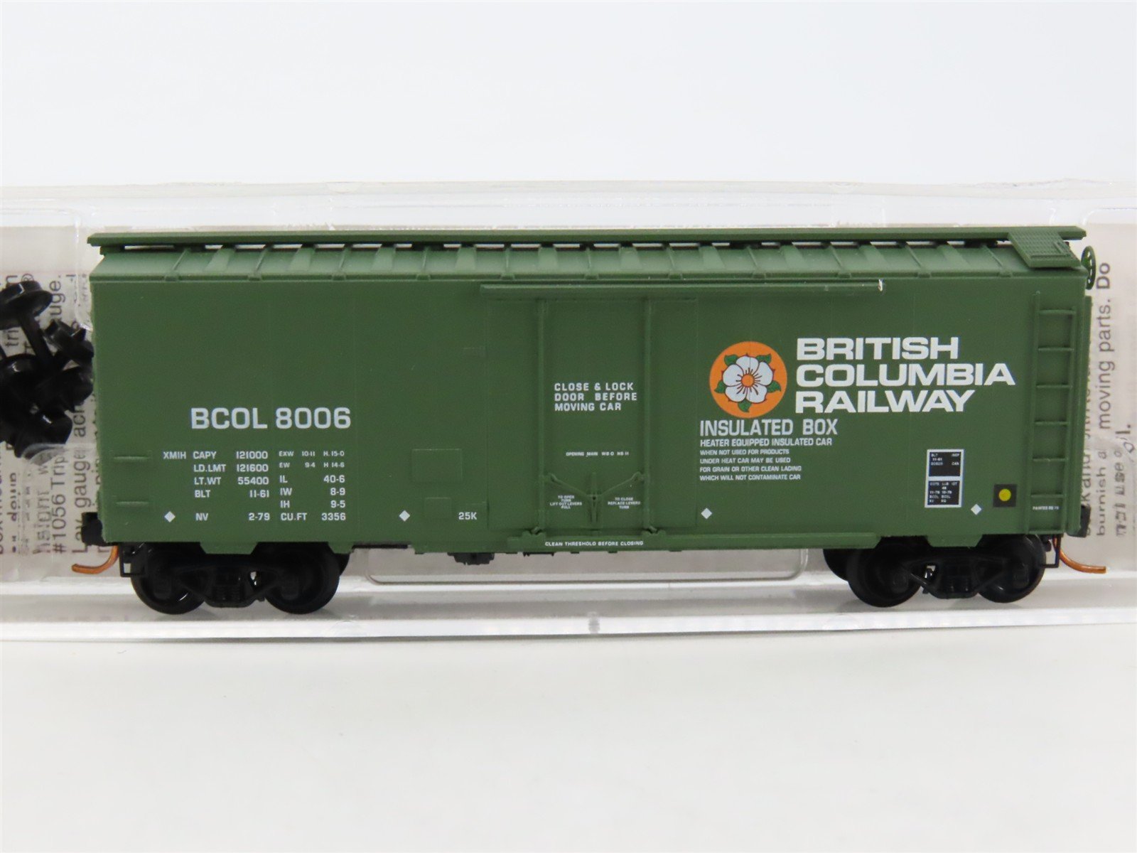 N Scale Micro-Trains MTL 02100230 BCOL British Columbia 40' Box Car #8006