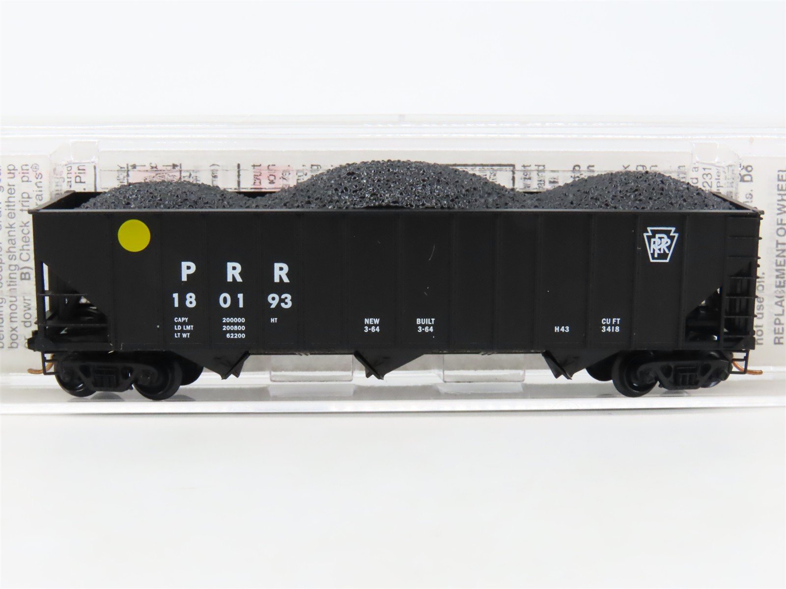 N Scale Micro-Trains MTL 108040 PRR Pennsylvania 3-Bay Hopper #180193 w/ Load