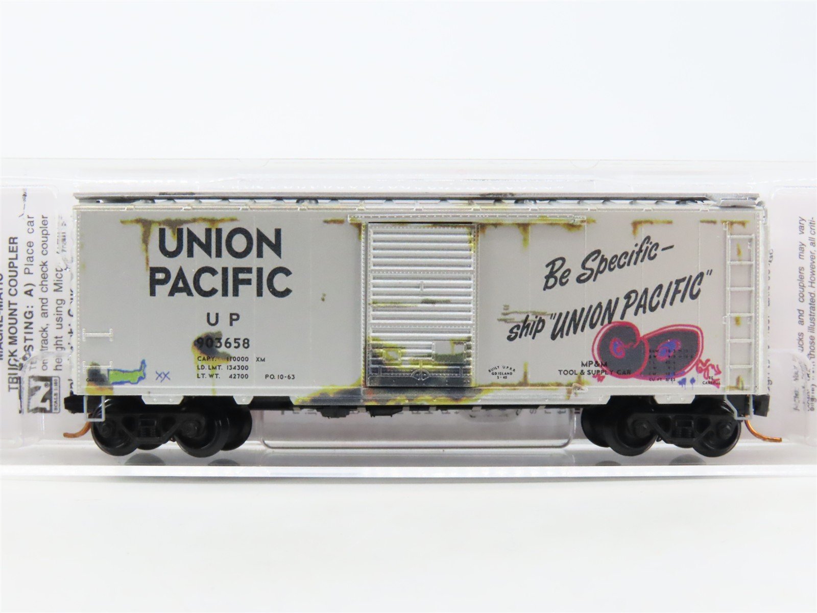 N Scale Micro-Trains MTL 02044756 UP Union Pacific 40' Boxcar #903658 w/Graffiti