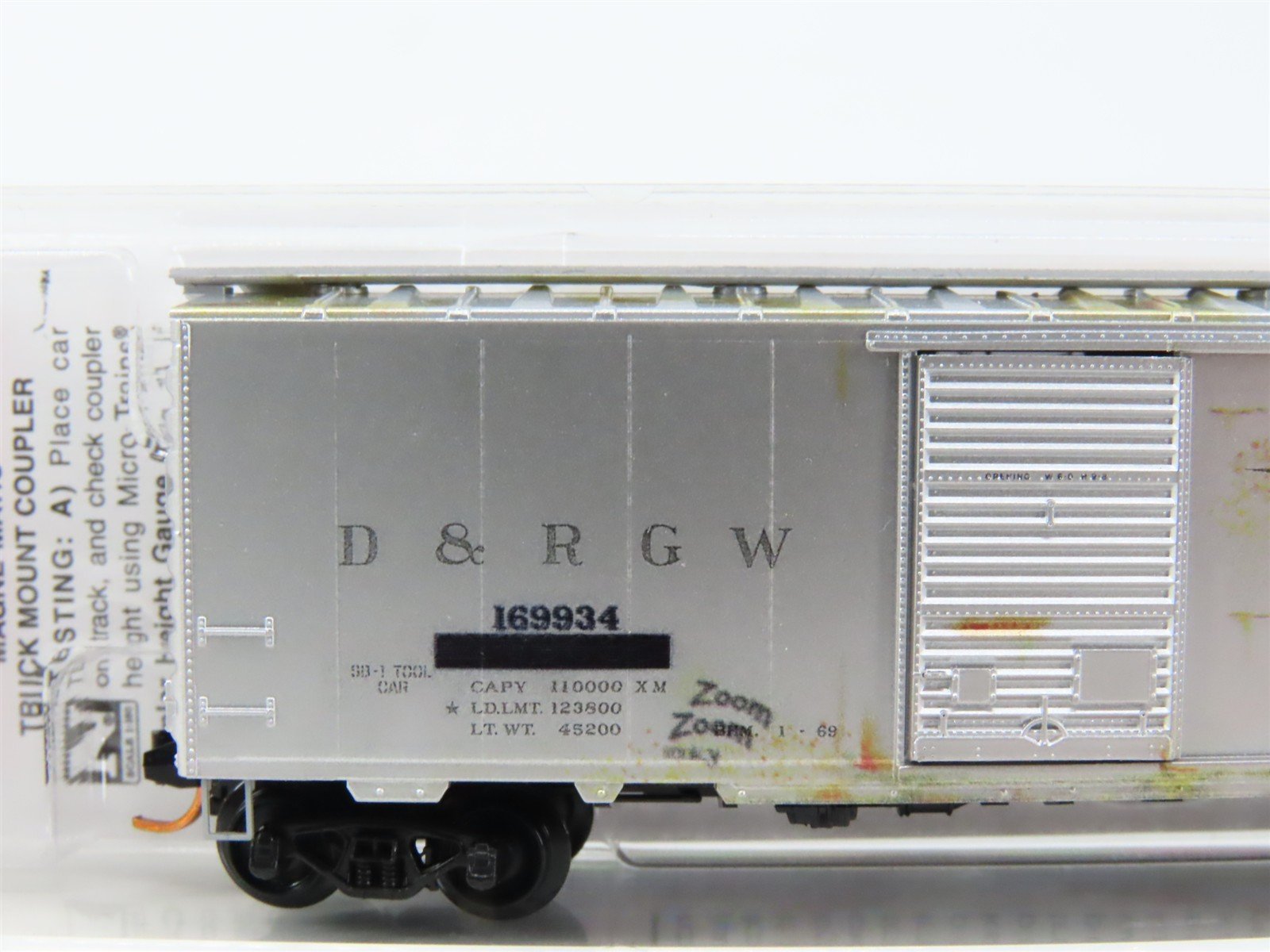 N Scale Micro-Trains MTL 02044776 D&RGW Rio Grande 40' Boxcar #169934 w/Graffiti