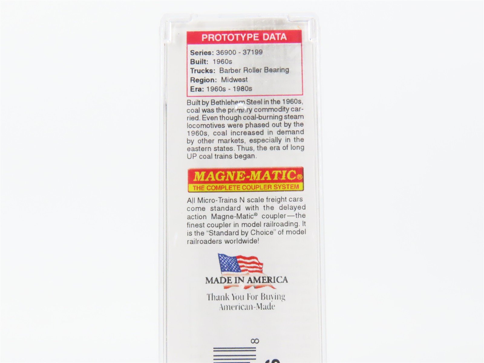 N Scale Micro-Trains MTL 10844360 UP Union Pacific 3-Bay Hopper #36929 Weathered