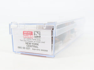 N Micro-Trains MTL 08500021 NYC New York Central 2-Bay Hopper #850268 w/ Load