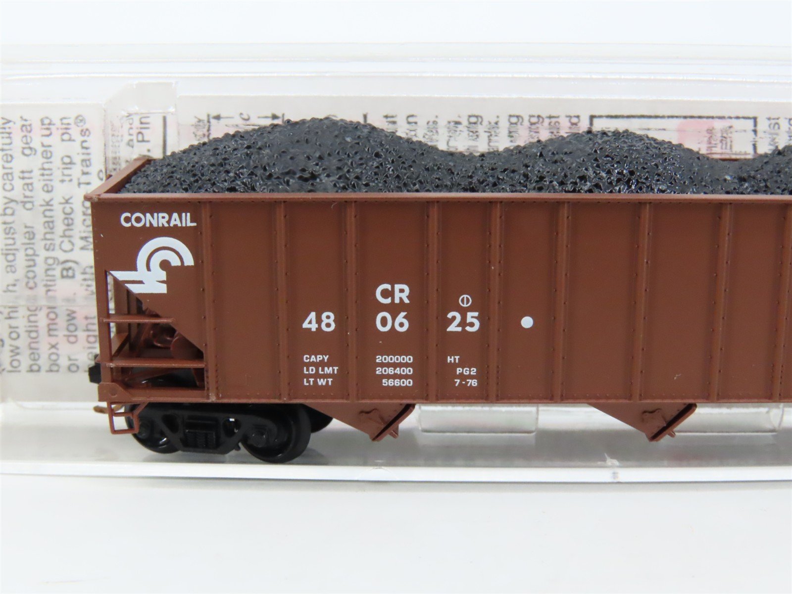 N Scale Micro-Trains MTL 108030 CR Conrail 3-Bay Hopper #480625 w/ Load