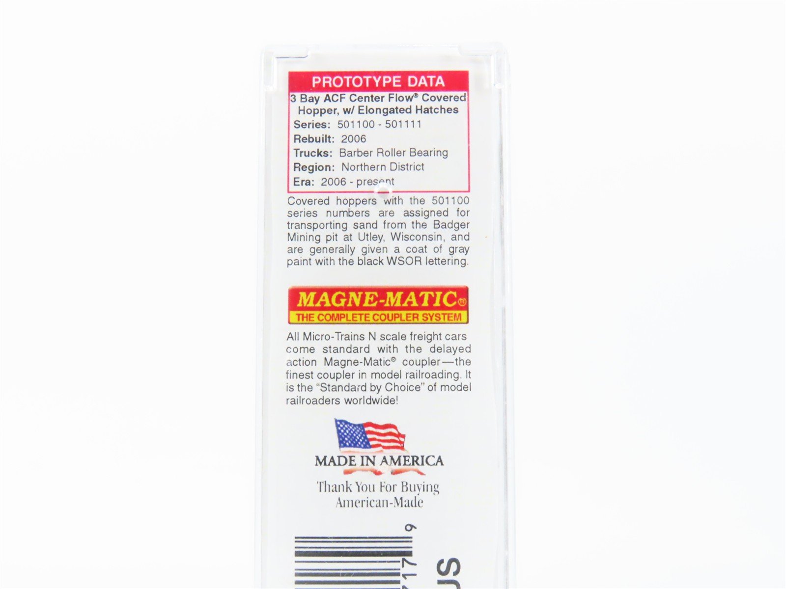 N Scale Micro-Trains MTL 09400340 MRMX Wisconsin Southern 3-Bay Hopper #501101