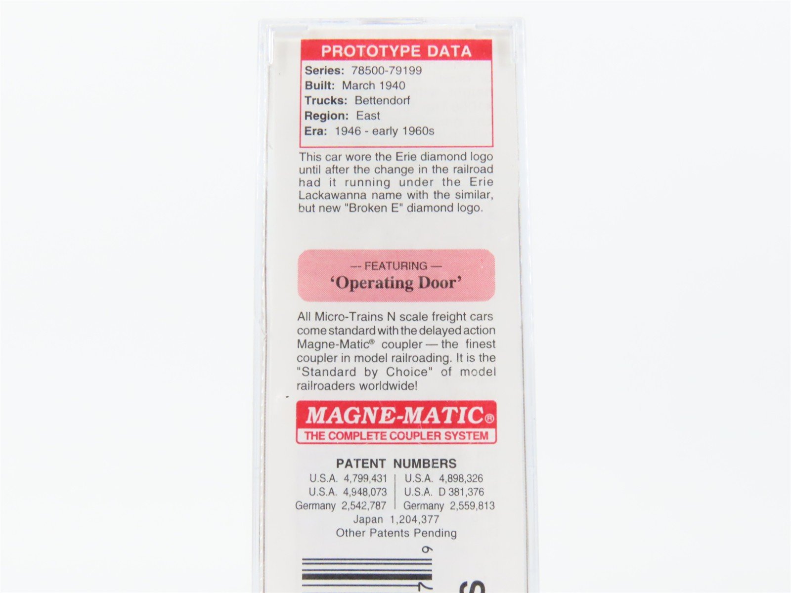N Scale Micro-Trains MTL 02000870 Erie Railroad 40' Single Door Box Car #79006