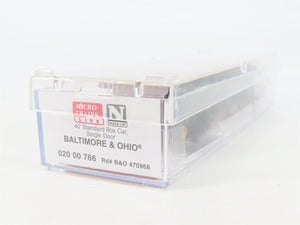 N Scale Micro-Trains MTL 02000766 B&O Sentinel Service 40' Box Car #470968