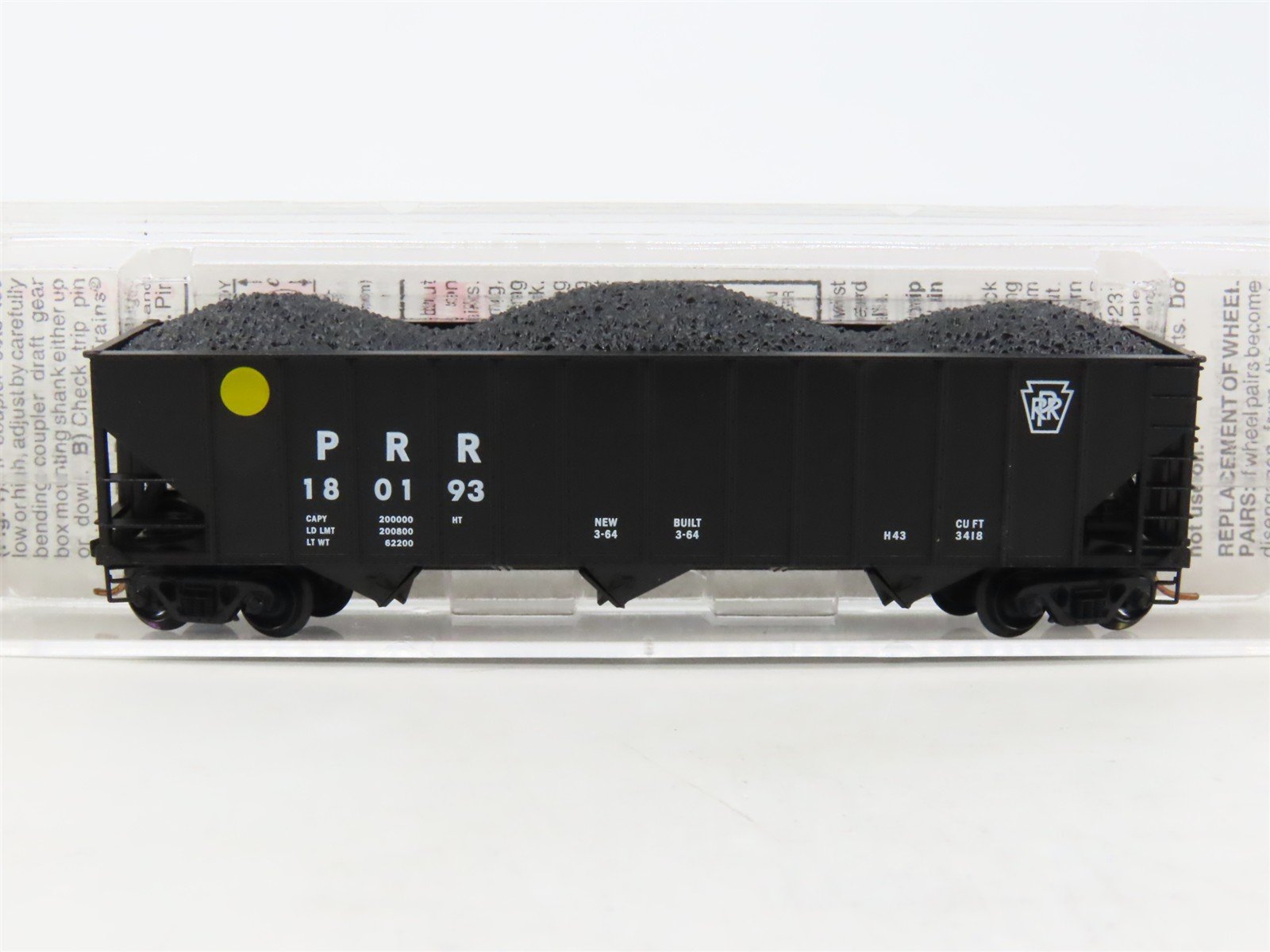 N Scale Micro-Trains MTL 108040 PRR Pennsylvania 3-Bay Hopper #180193 w/ Load