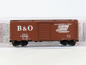 N Scale Micro-Trains MTL 02000766 B&O Sentinel Service 40' Box Car #470968