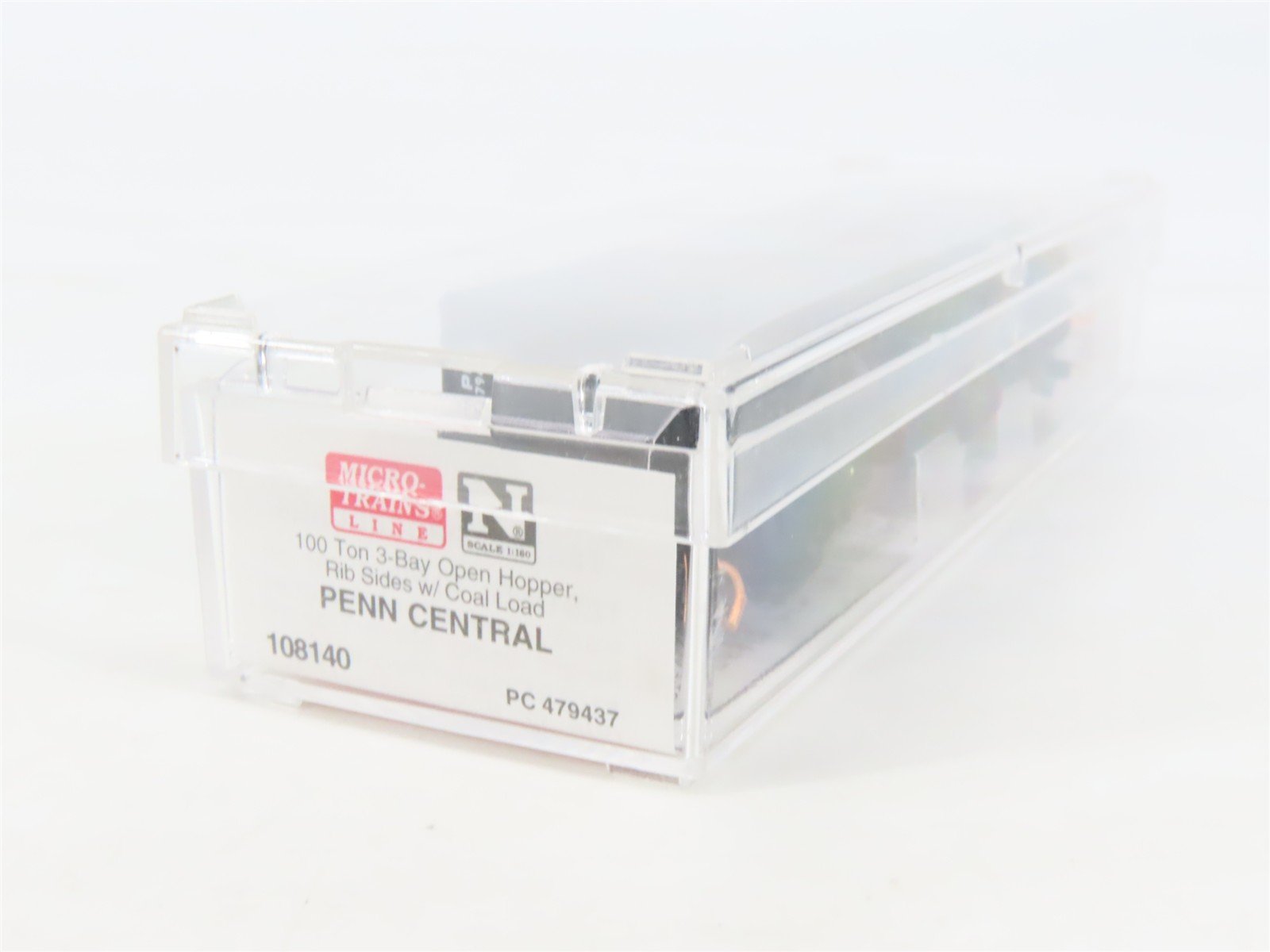 N Scale Micro-Trains MTL 108140 PC Penn Central 3-Bay Hopper #479437 w/ Load