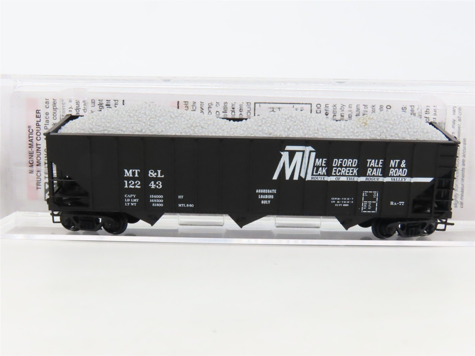 N Micro-Trains MTL 10800570 MT&L Route Of The Rogue Valley 3-Bay Hopper #12243