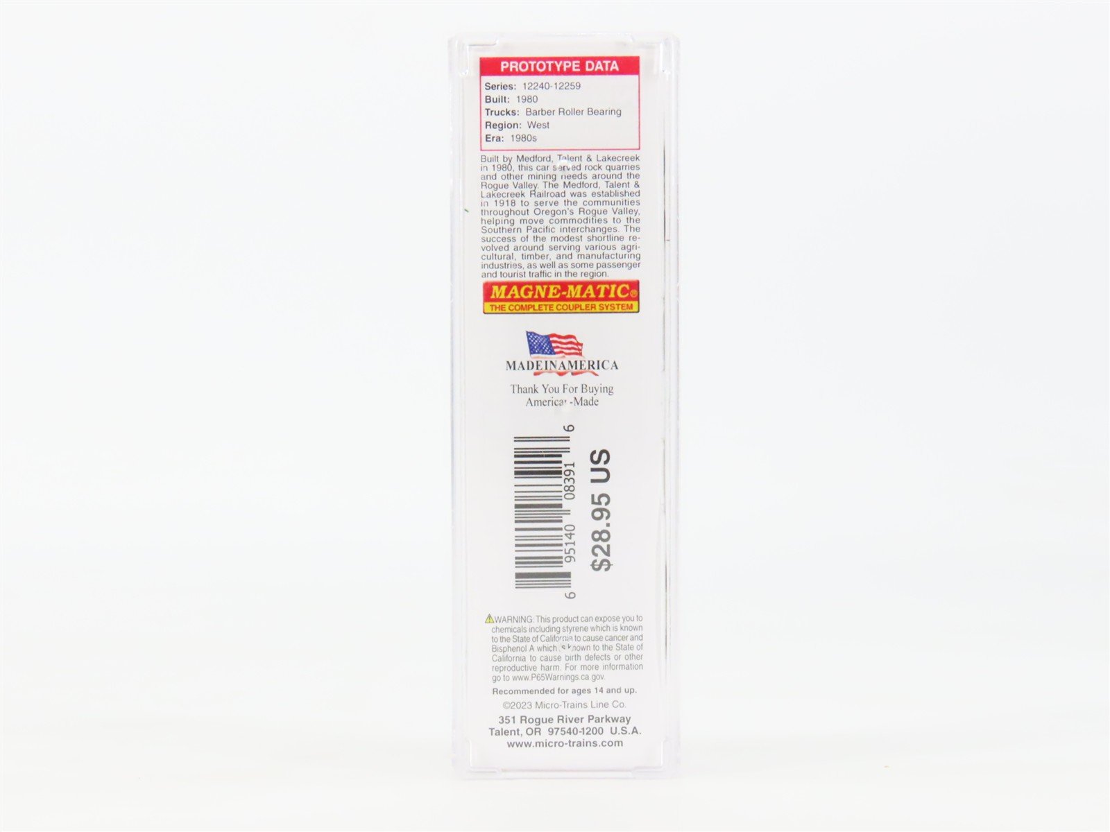 N Micro-Trains MTL 10800570 MT&L Route Of The Rogue Valley 3-Bay Hopper #12243