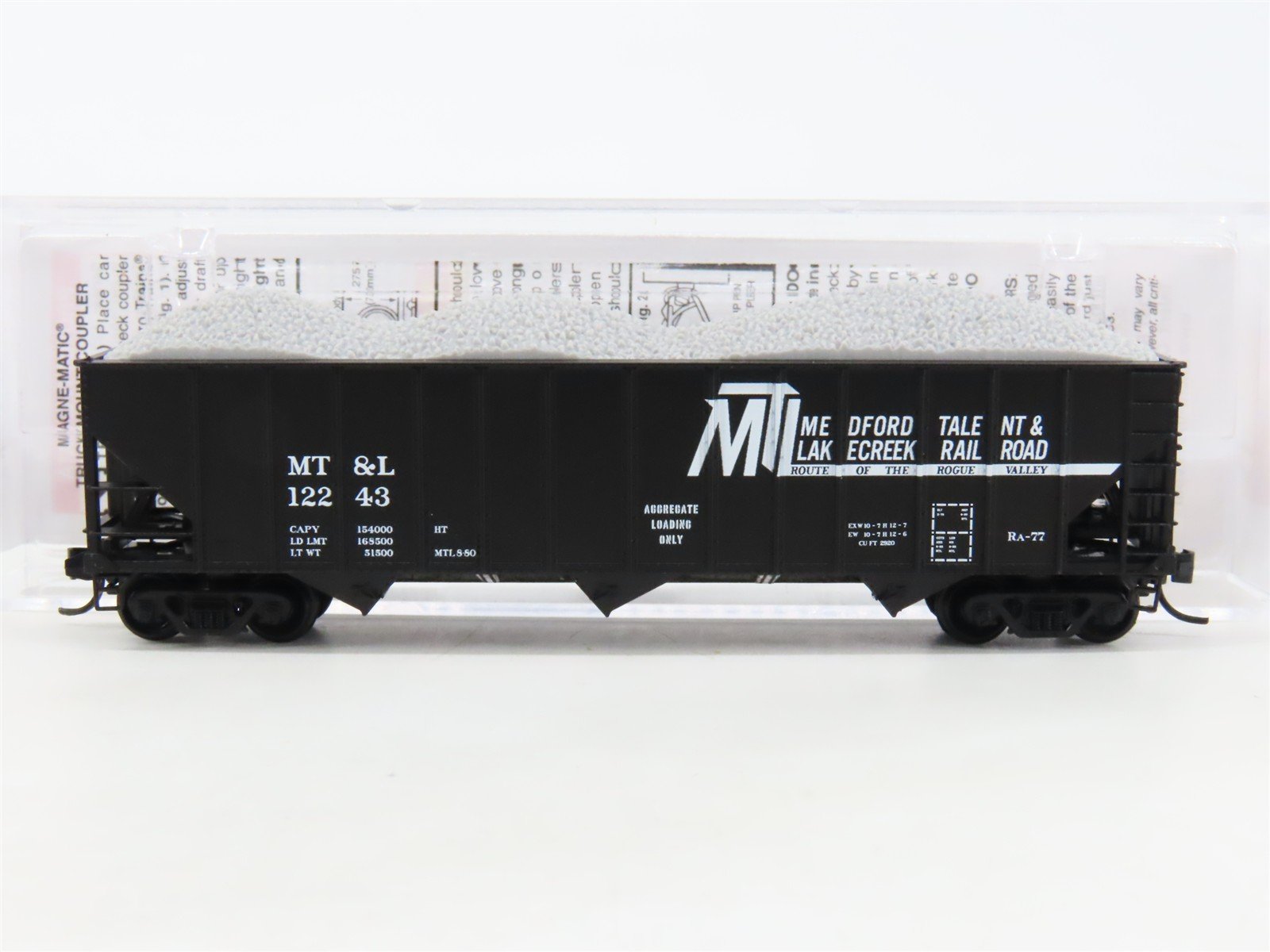 N Micro-Trains MTL 10800570 MT&L Route Of The Rogue Valley 3-Bay Hopper #12243