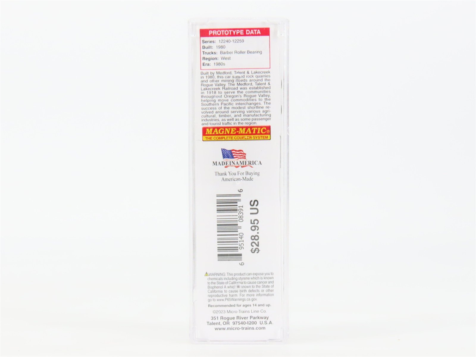 N Micro-Trains MTL 10800570 MT&L Route Of The Rogue Valley 3-Bay Hopper #12243