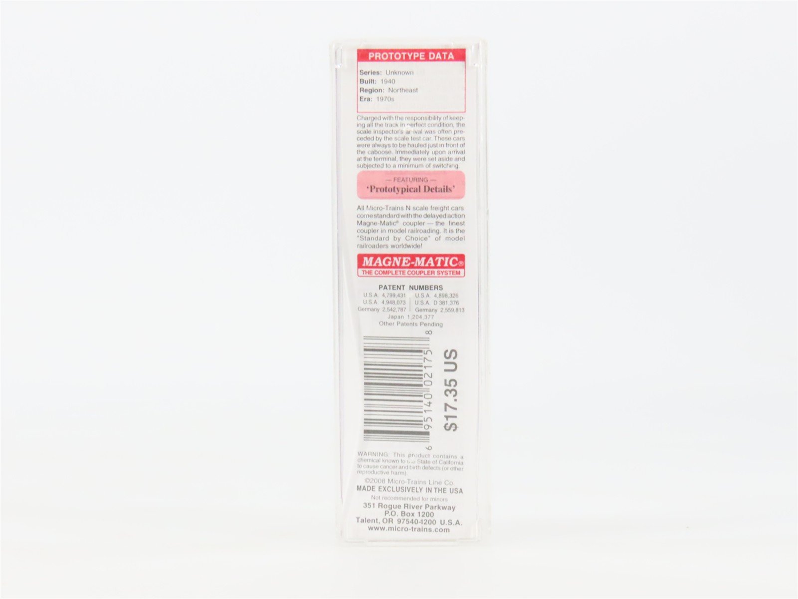 N Scale Micro-Trains MTL 12100080 NH New Haven Scale Test Car #M-23