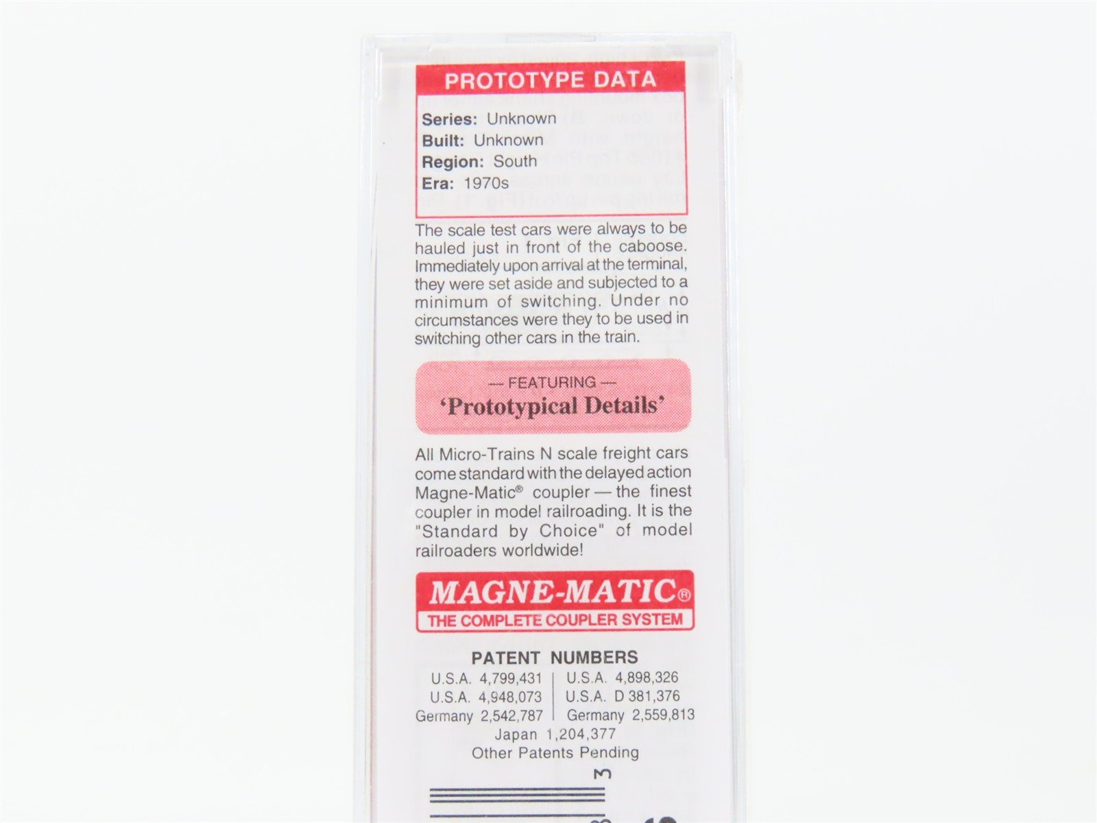 N Scale Micro-Trains MTL 12100060 Southern Railway Scale Test Car #992506