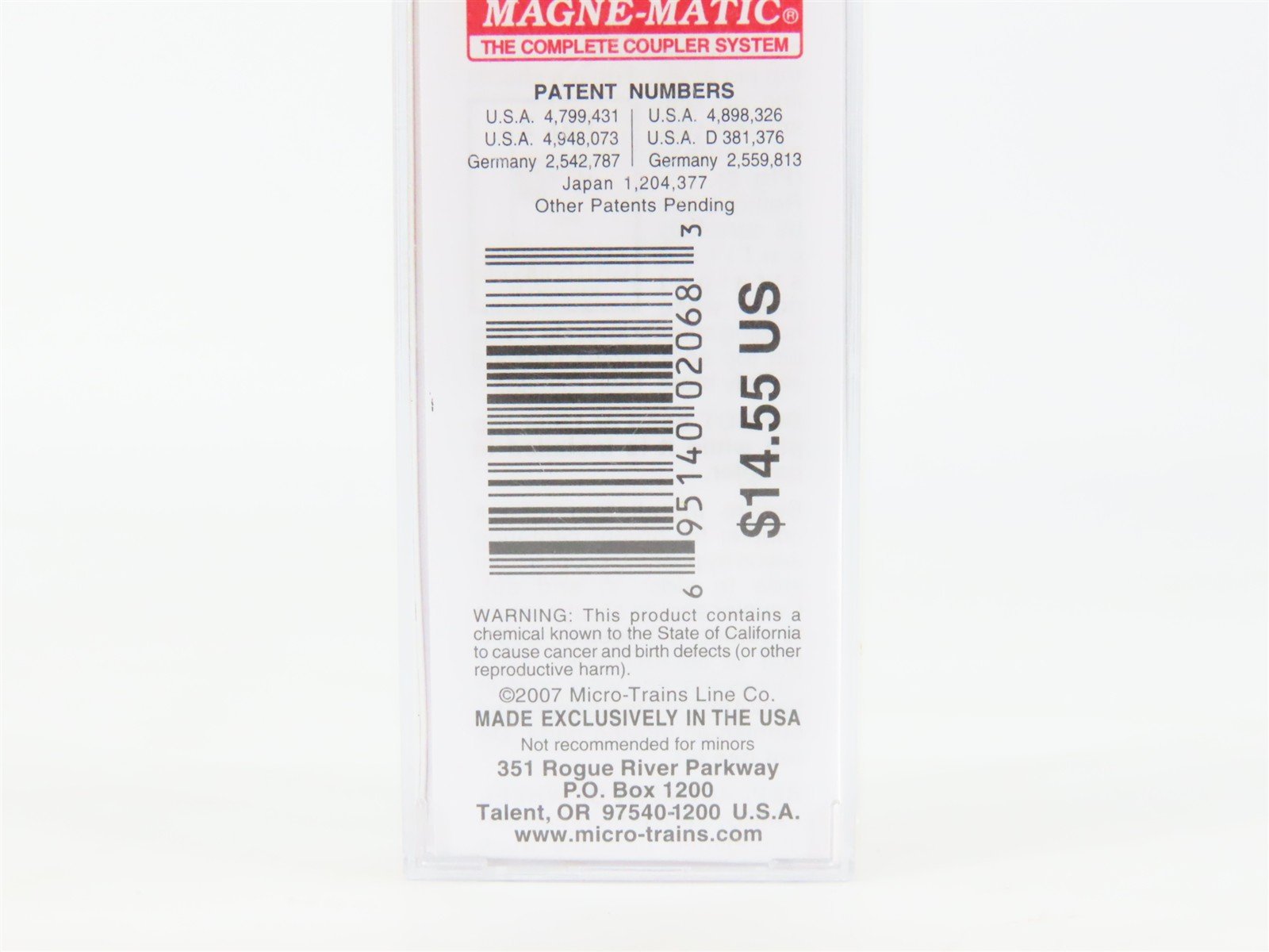 N Scale Micro-Trains MTL 12100060 Southern Railway Scale Test Car #992506