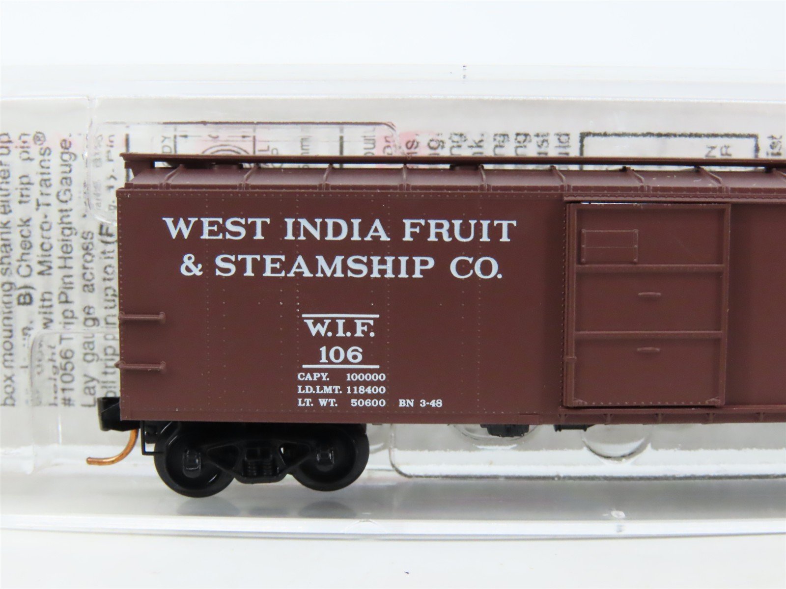 N Scale Micro-Trains MTL 120510 WIF West India Fruit & Steamship 40' Boxcar #106