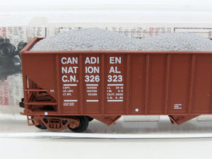N Scale Micro-Trains MTL 108160 CN Canadian National 3-Bay Hopper #326323 w/Load
