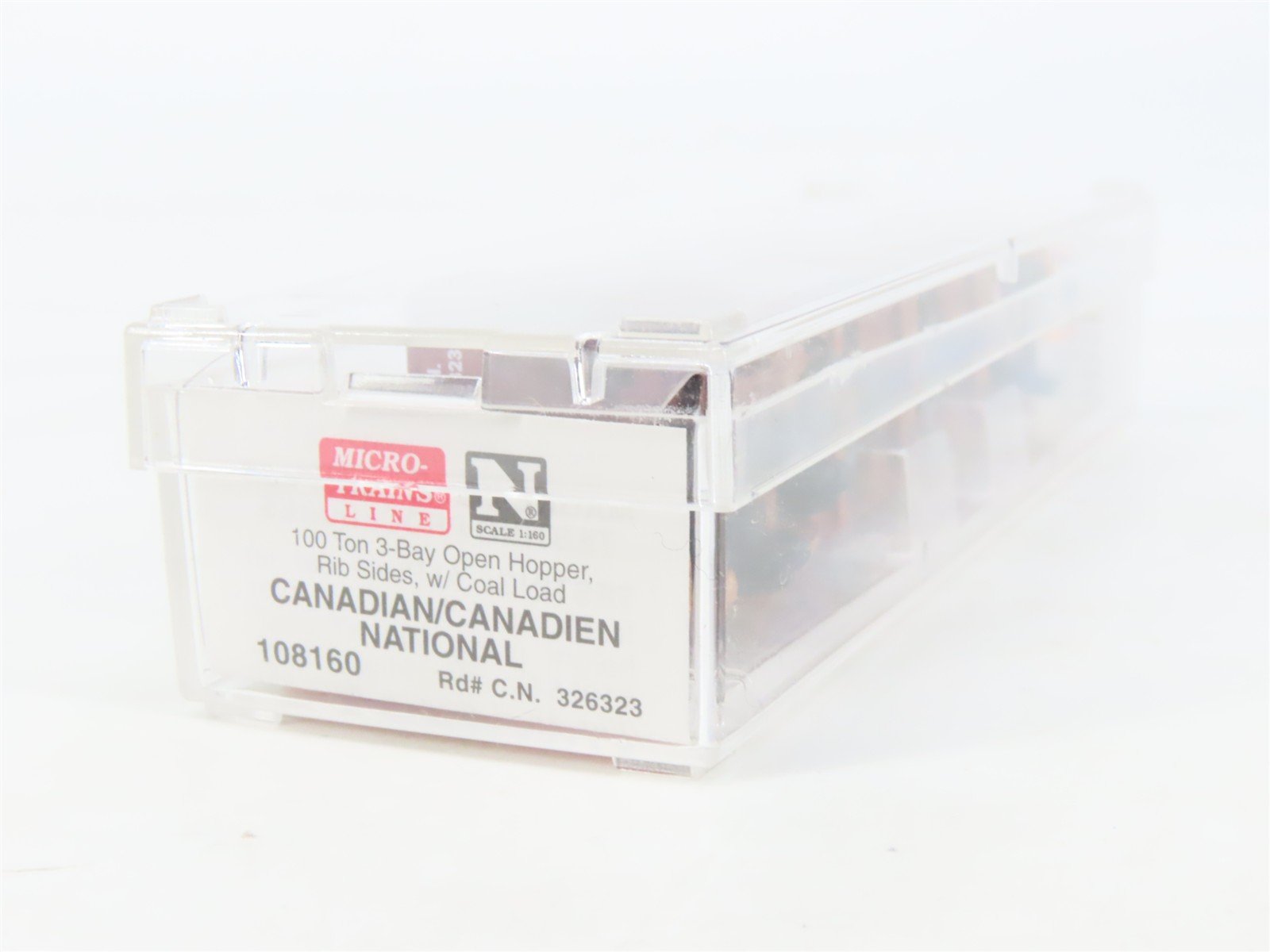 N Scale Micro-Trains MTL 108160 CN Canadian National 3-Bay Hopper #326323 w/Load