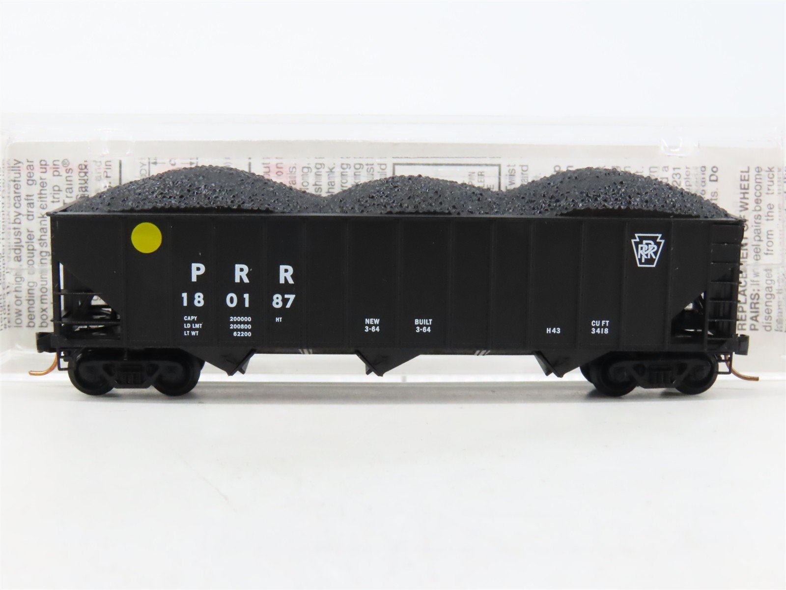 N Scale Micro-Trains MTL 108040 PRR Pennsylvania 3-Bay Hopper #180187 w/ Load