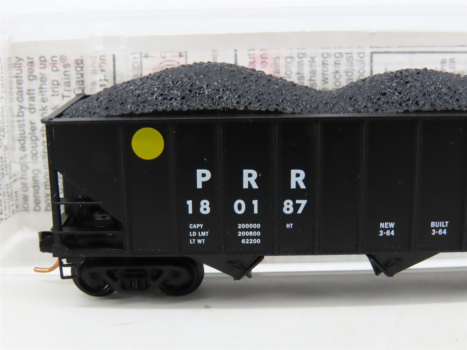 N Scale Micro-Trains MTL 108040 PRR Pennsylvania 3-Bay Hopper #180187 w/ Load