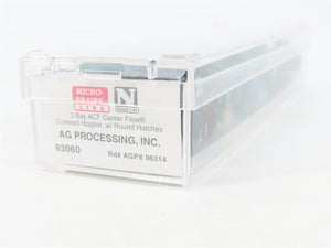 N Scale Micro-Trains MTL 93060 AGPX AG Processing 3-Bay Covered Hopper #96314