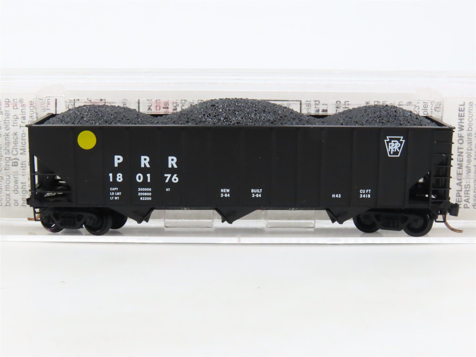 N Scale Micro-Trains MTL 108040 PRR Pennsylvania 3-Bay Hopper #180176 w/ Load