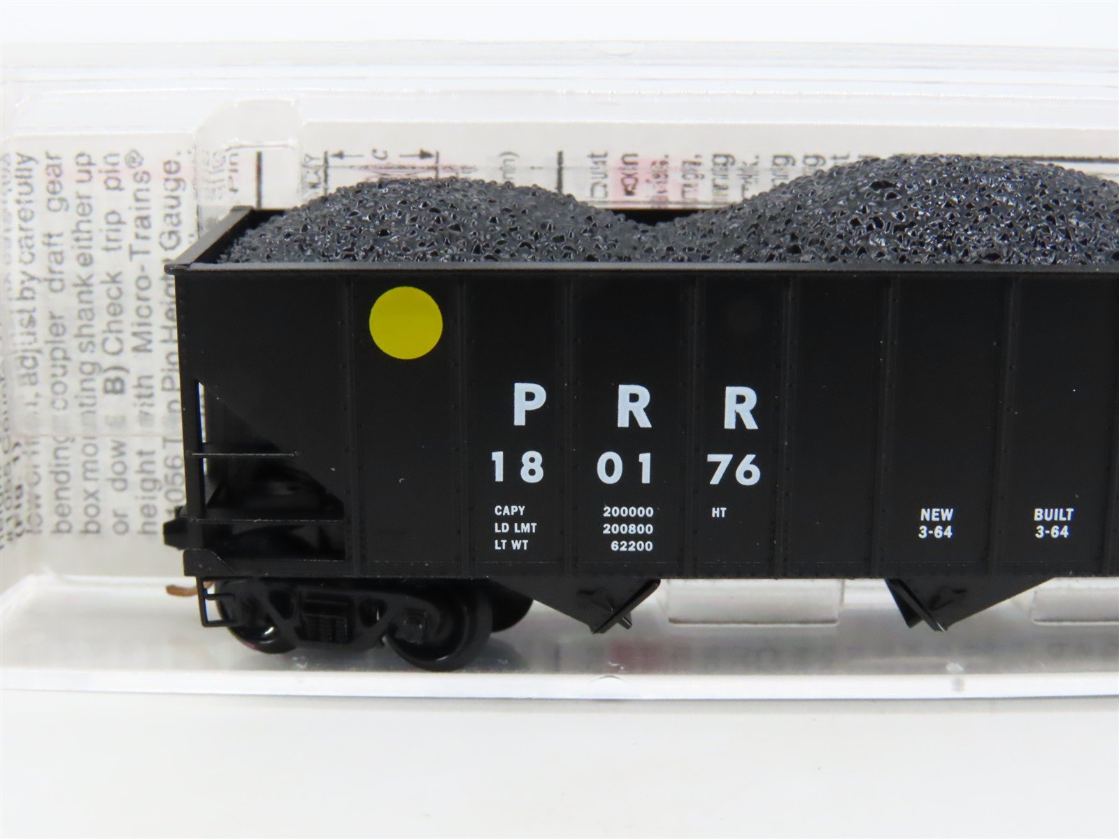 N Scale Micro-Trains MTL 108040 PRR Pennsylvania 3-Bay Hopper #180176 w/ Load
