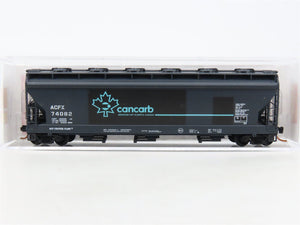 N Scale Micro-Trains MTL 09300070 ACFX Cancarb 3-Bay Covered Hopper #74082