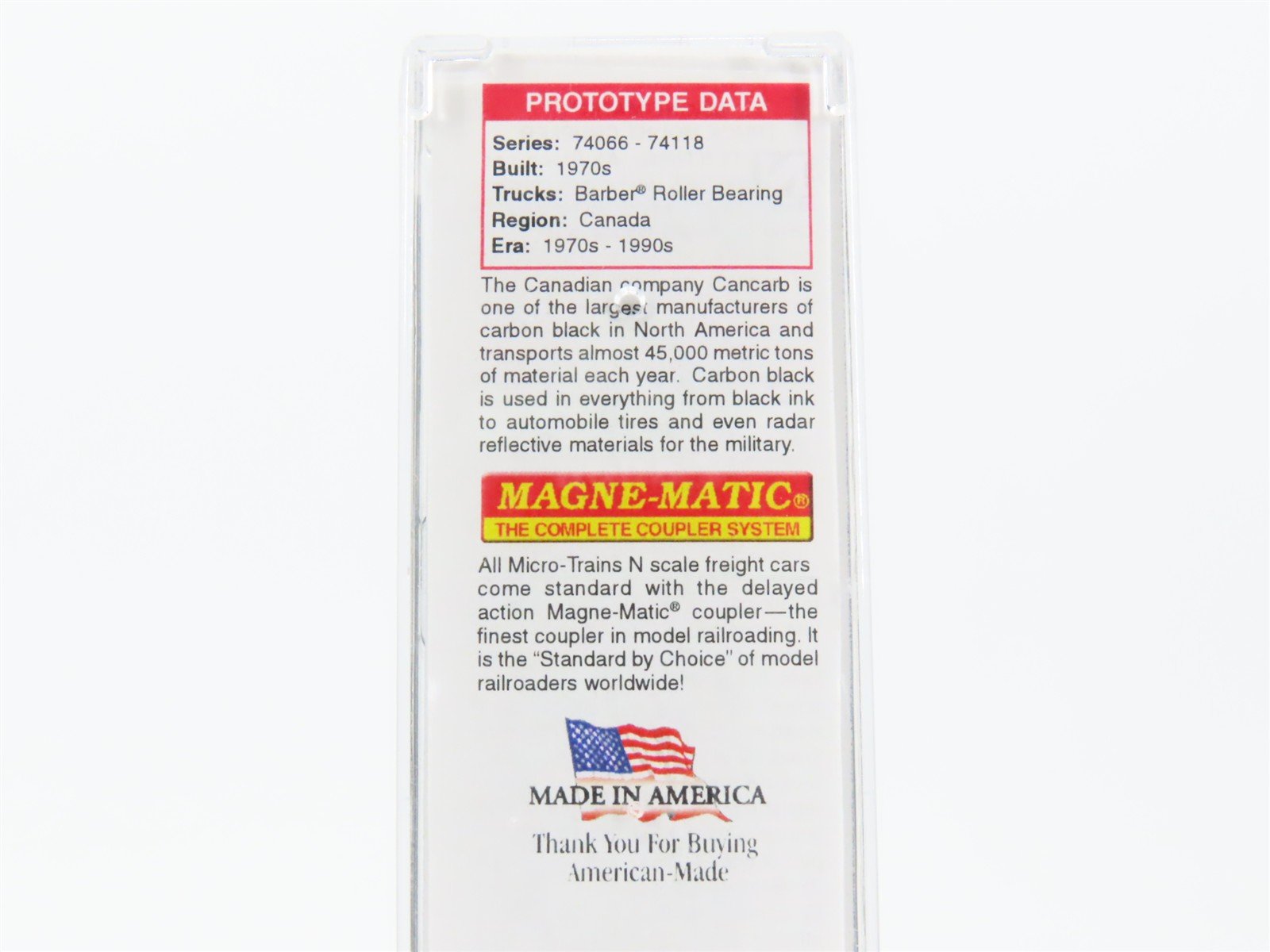 N Scale Micro-Trains MTL 09300070 ACFX Cancarb 3-Bay Covered Hopper #74082
