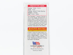 N Scale Micro-Trains MTL 09300070 ACFX Cancarb 3-Bay Covered Hopper #74082