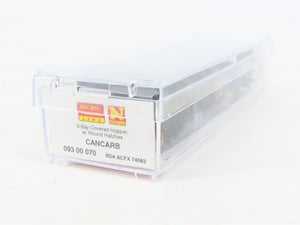 N Scale Micro-Trains MTL 09300070 ACFX Cancarb 3-Bay Covered Hopper #74082