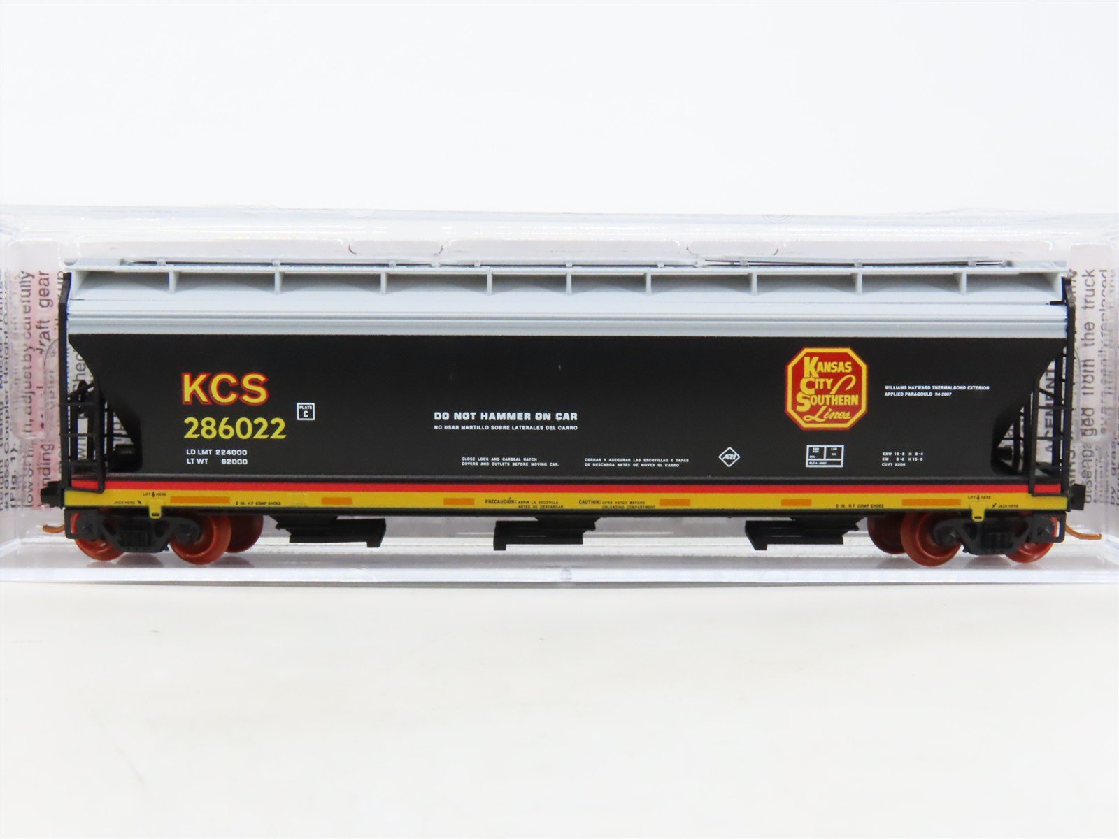N Micro-Trains MTL 09400270 KCS Kansas City Southern 3-Bay Covered Hopper 286022
