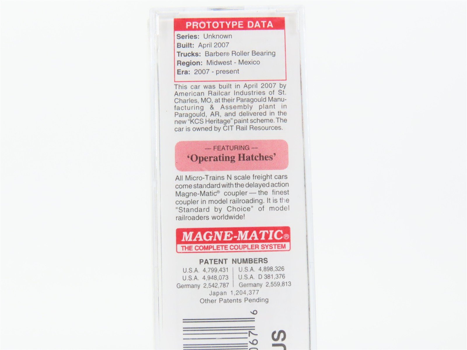 N Micro-Trains MTL 09400270 KCS Kansas City Southern 3-Bay Covered Hopper 286022