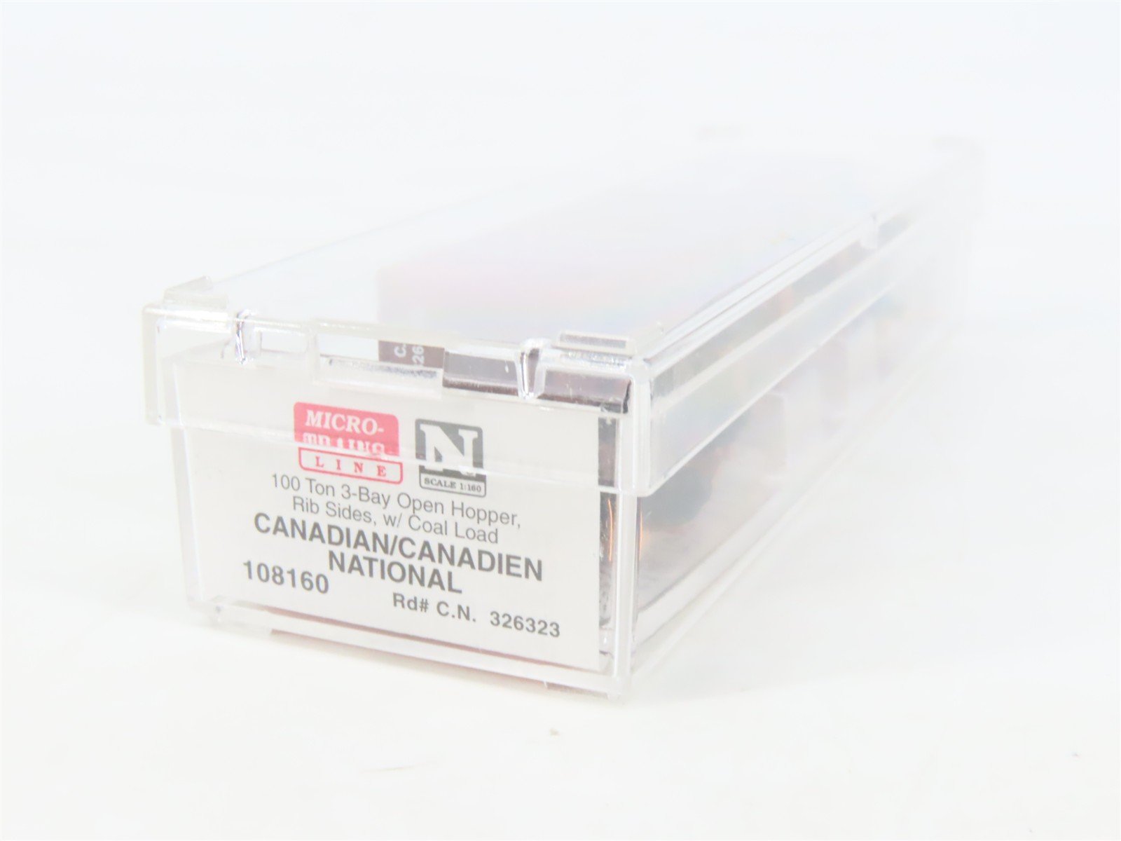 N Scale Micro-Trains MTL 108160 CN Canadian National 3-Bay Hopper #326323 w/Load
