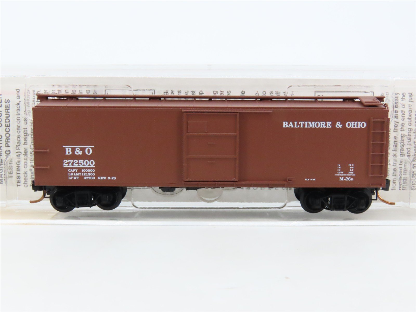 N Scale Micro-Trains MTL 120210 B&O Baltimore & Ohio 40' Box Car #272500
