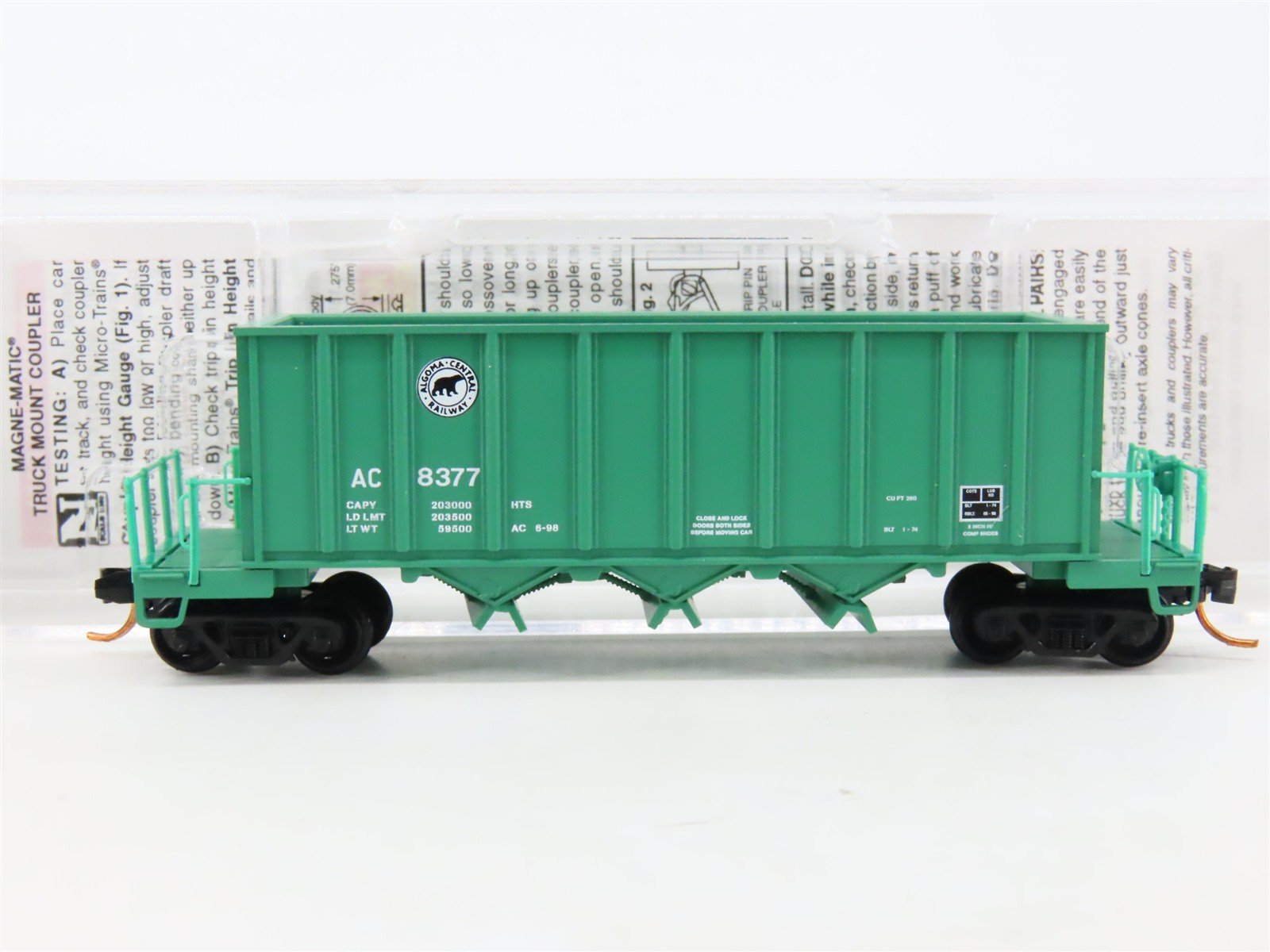 N Scale Micro-Trains MTL 12500130 AC Algoma Central 43' Ortner Open Hopper #8377