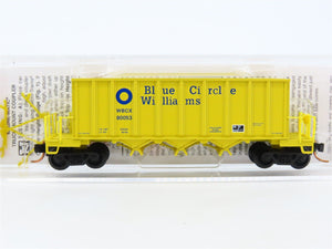 N Micro-Trains MTL 12500090 WBCX Blue Circle Williams 3-Bay Ortner Hopper #80053
