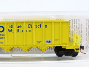 N Micro-Trains MTL 12500090 WBCX Blue Circle Williams 3-Bay Ortner Hopper #80053